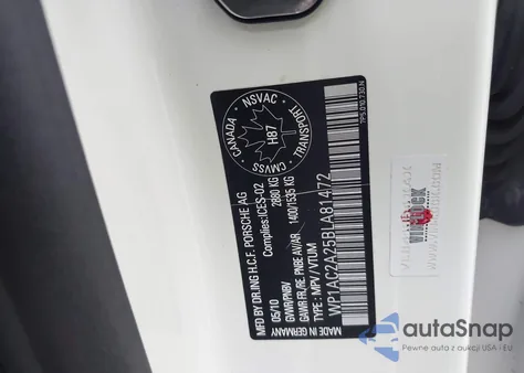 2011 Porsche Cayenne Turbo from USA, damaged, VIN WP1AC2A25BLA81472